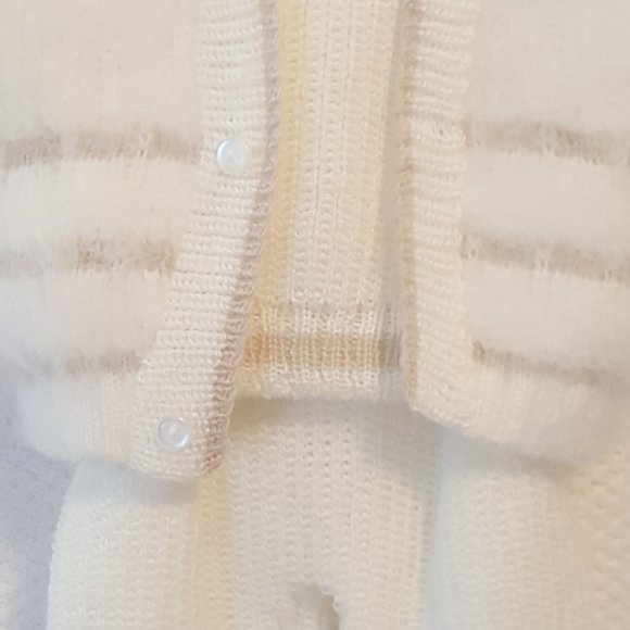 Precious Little Vintage 3pc Baby Boy Handknit Angora Vest Sweater 'n Pant Outfit - Picture 3 of 15